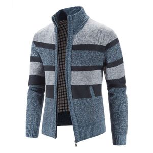 Осенне-зимний хит продаж, плюшевая и толстая модная куртка большого размера для мужчин, куртка-свитер, кардиган с воротником-стойкой