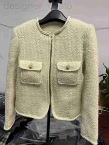 Kadın Ceketleri Tasarımcı CE Ailesinin Yeni Giyim Platinum ~ Kaba Çiçek Yünlü Üstü Hissed Hisset küçük Kısa Kokulu Ceket Kadınlar RUR2
