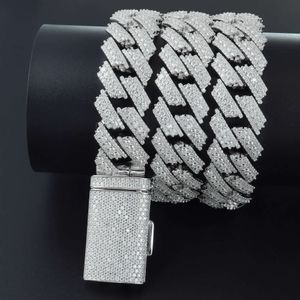 Wholesale 8mm 10mm 16mm 20mm Hip Hop Vvs Diamond Necklace Bracelet Dropshipping 925 Silver Iced Out Cuban Link Moissanite Chain