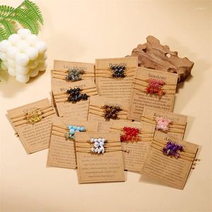 Strand Mosengkw Fashion Stone Crystal Bead Bracelet Set 3pcs/set Handmade Woven Friendship With Card