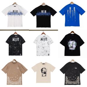 Sommer-T-Shirts Designer-Herren-T-Shirts Ink Splash Flow Paint Designer Paare A Miri Shirts Luxus Kurzarm Hip Hop Streetwear Amirs T-Shirts Briefdruck Tops a3