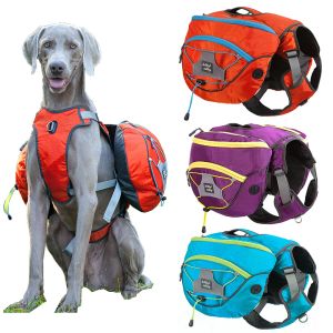 Bags Pet Dog Backpack Fashion Multifunctional Large Dog Harness Breathable Travel Camping Out Bag Detachable Large Capacity SaddleBag