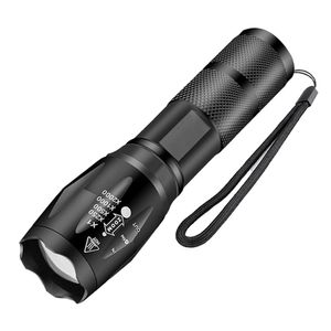 High Power LED -ficklampor Camping Torch 5 Belysningslägen Aluminiumlegering Zoombar ljus Vattentät material