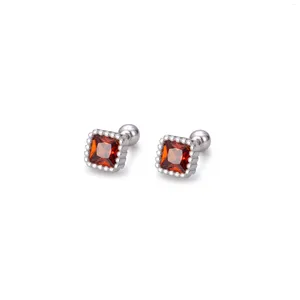 Stud Earrings 925/999 Sterling Silver Fow Women And Men 5.5MM Mini Square Crystal Earings For Wedding Engagement Bridal Gift