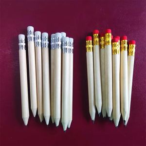 100pcs 10cm短い木製の鉛筆消しゴムを備えたkawaii鉛筆を書くための学用用品文房具のミニペンシル描画240118