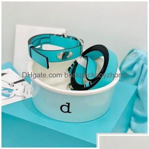 Dog Collars Leashes Designer Leash Set Brand Bowl For Small Medium Dogs Soft Leather Collar Breathable Heavy Duty Pet Chain With A Dh5Cq