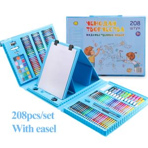 Set Students 208pcs Drawing Set Pens Pens Pentons Oil Pencil Colorated Tool Tool's Children's Art Painting Christmas Birthday Regalo