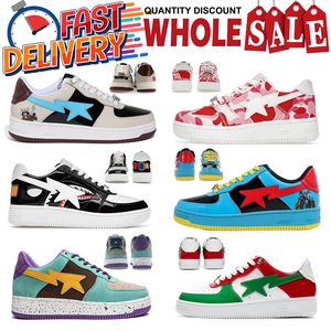 Scarpe firmate Uomo Donna Scarpe basse casual in pelle mimetica da tavolo Skateboard Star Jogging Viola bapa Verde Trainer Sneakers 36-45