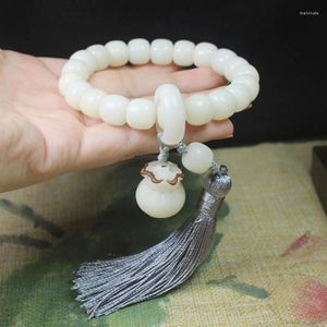 Strand White Jade Bodhi Bodhi Beads 12 mm ręczny samochód wiszący torebka torebka