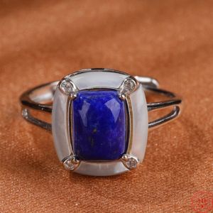 Pierścienie S925 Srebrne pierścionki dla kobiet Nowe moda kobiet naturalny lapis lazuli biały fritillaria biżuteria darmowa wysyłka