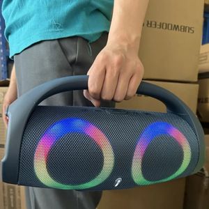Portable Waterproof 100W High Tooth Ser RGB Colorful Light Wireless Subwoofer 360 Stereo Surround TWS FM Boombox 240125