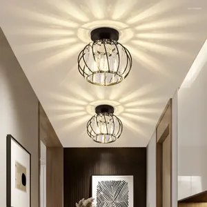 Luzes de teto Nordic Modern Crystal Lamp E27 Interior Corredor Escada Quarto Restaurante Decoração de Casa