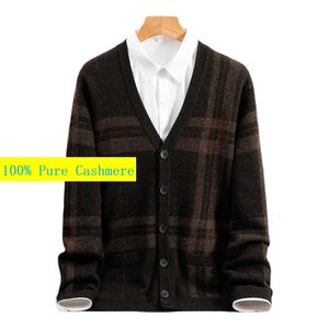 Ankomst mode Autumn och Winter Cashmere Cardigan Men's Overdimensionerad tröjajacka plus Size S M L XL 2XL 3XL 4XL 5XL 6XL 240124