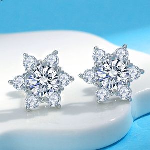 Wholesale VVS1 Diamond Earring Factory Price 925 Silver Brilliant Cut Moissanite Star Stud Earrings Men Women Gift