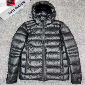 Canda Goose Kurtka męska Parkas MACKAGES PUFTER KURTA MEN BLACK CROFTON Lekki designerski płaszcz z recyklingu nylon-ripstop z kapturem gęsią kurtkę 631