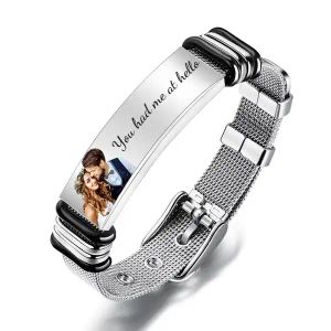 Bracelets Personalized Men Braceletengrave your message Stainless Steel Men Bracelet Personalized Gift for husband