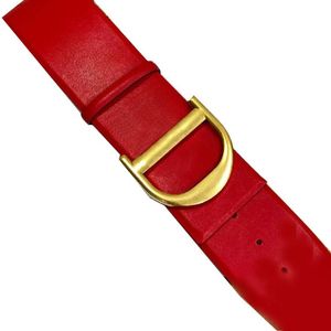 7V Designer Bälten Kvinnor Luxury Belt 7cm Bredd Slät spänne Fashion för äkta läder Guld Famous Brand Black Red Color Man WA275W