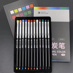 Dainayw 12/24 Color Chalk Pastel Pencils Colored Pencils Soft Drawing Sketch Pencil Kit For School Art Supplies 240118