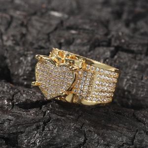 Anello da uomo Big Love da uomo nuovo Hip Hop Anello di marca famosa Iced Out Micro Pave CZ Anelli Punk Rap Jewelry2860