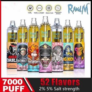 Originale Randm Tornado 7000 sbuffi a vape a vaporifera di sigaretta elettronica Kit 0% 2% 3% 5% Vapers all'ingrosso decables DESECHABLE FRUTTO SUCE DI FRUTTO VAPER VS