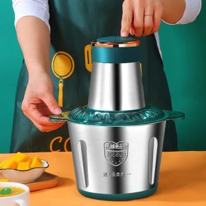 Mills Stainless Steel Electric Chopper Meat Grinder Mincer Vegetable Chopper Meat Slicer Machine Household Grinder Food Processor