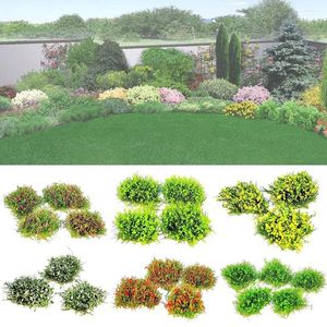 Decorative Flowers Multicolour Grass Tuft Simulated Craft DIY Flower Cluster Static Sand Table Model Terrain