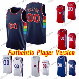 Versione personalizzata per giocatore Maglie da basket Joel Embiid Jersey AU Stitch 12 Tobias 5 Marcus Harris Morris Sr Batum Covington Melton Reed Korkmaz Maxey House Jr Springer