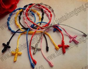 Armbänder geben Schiff frei 100pcs/lot mehrfarbiges Seilrosenkranzarmband/Knotenarmband/Schnurarmband/Rosenkranzarmband decenario Armband