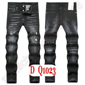 Herren Jeans D2 Luxus Italien Designer Denim Jeans Männer Stickerei Hosen DQ21023 Mode Tragen-Löcher Spritzer-Tinte Stempel Hosen Motorrad Reiten Kleidung US28-42/EU44-58