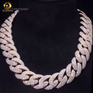 Fine Jewelry Necklaces Heavy Design Iced Out Moissanite Sterling Sier Jewelry Hip Hop 14K Gold Plated Chain