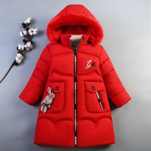 Пуховое пальто, зимняя одежда для маленьких девочек, коллекция 2024 года, утепленная верхняя одежда, парки из хлопка с меховым воротником, куртка для детей 1, 2, 3, 4, 5, 6, 7, 8, 9, 10 лет