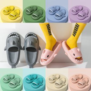 2024 designer Summer Shark Slippers Mens Fashion Slippers Solid Color Casual Home Shoes Eva Non-slip Shoes Womens Beach Shark Slides slipper