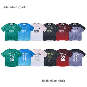 Summer European och American New Trapstar Gradient Printing Short Sleeved Trendy Men's and Women's Loose Street T-shirts grossist för utrikeshandel