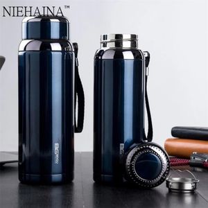 Thermos da 1000 800 600 ml Thermos in acciaio inossidabile 316 Tazza da tè di grande capacità Bottiglie d'acqua Thermos Thermos portatili 210907257W