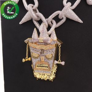 Iced Out Pendant Luxury Designer Jewelry Mens Silver Chain Necklace Hip Hop Diamond King Pendants Hiphop Rapper Cuban Link Accesso269j