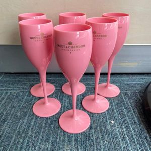Розовый пластиковый бокал для вина для девочек, небьющиеся свадебные белые бокалы для шампанского, коктейльные флейты, акриловые элегантные чашки193z