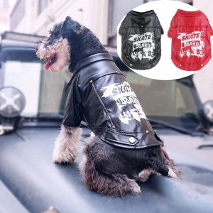 Apparel Fashion Leather Clothing Dog Coat Pu Läderjacka mjuk vattentät utomhusvalp ytterkläder modekläder för litet husdjur