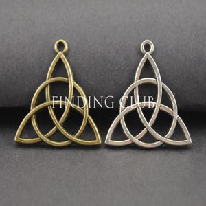 200 peças 2 cores nó triquetra amuletos pingente pulseira de metal colar joias descobertas a107 a313208z