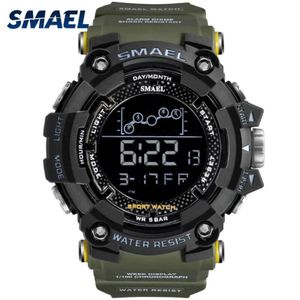 Mens Watch Military Water resistant SMAEL Sport watch Army led Digital wrist Stopwatches for male 1802 relogio masculino Watches205g