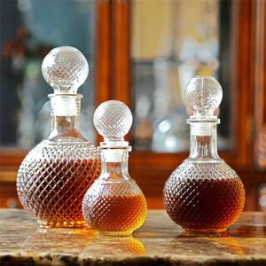 Home Bar Round Ball Shape Crystal Whiskey Wine Beer Drinking Glass Bottle Decanter Liquor Carafe Water Jug Barware Tools 240119