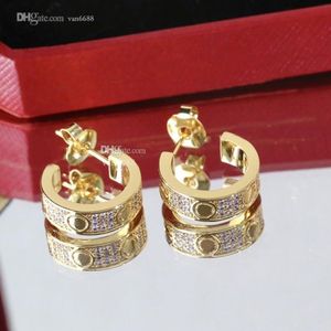 Classic Women Stud Love Earrings Designer Cartis Earrings Screw Gold Luxury Jewelry Woman With Box ccs sdsd238T