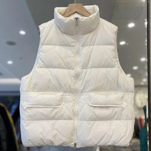 Gilet da donna Lagabogy 2024 Donne di Inverno Ultra Leggero Puffer Giubbotti Sciolto Caldo Senza Maniche Piumino D'anatra Bianca Cappotto Gilet Antivento