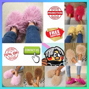 Gratis fraktdesigner Casual Platform Plush Slides tofflor Män Kvinnan håller sig varm med plyschlätt vikt stor storlek Super Flat Winter Sandals 36-49