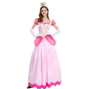 Halloween Cosplay Princess Biqi Game Super Mary Series Castle Princess Costume S-XL