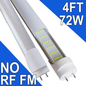 Tubo de luz LED T8 T10 T12 de 4 pés - substituição de tubo fluorescente LED de 72 W e 48 polegadas, driver NO-RF RM equivalentes de 120 W, 7200 Lm, desvio de reator, celeiro de base G13 de dois pinos usastock