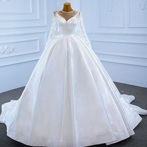 Nowa przybycie A-line Bride Suknia ślubna 2024 Sheer Szyja długa iluzja rękawy haftowe koronkowe satynowe suknie ślubne vestidos noiva szata de mariee