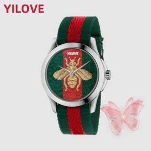 Moda ünlü marka unisex watch bee yılan kaplan desen kuvars ithal hareket saati naylon kayış spor stili klasik waterpro261q