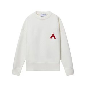 Designer unissex Amis Sweater Masculino Feminino Coreano Coração Padrão Crew Neck Knitwear Suéter Marca de Luxo Amante Erin Little Red Heart