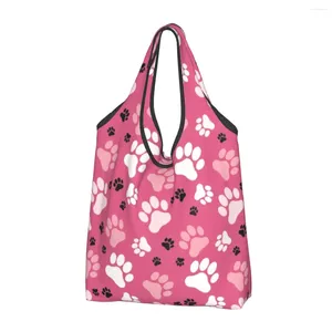 Sacos de compras Moda imprime rosa Tote portátil colorido floral bonito mantimentos shopper bolsa de ombro