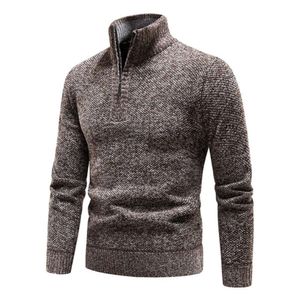 Herbst und Winter, modischer, lässiger Herren-Strickpullover mit dickem Stehkragen und halbem Reißverschluss, Pullover-Jacke für Herren